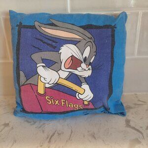 1996 Six Flags Bugs Bunny 8" Pillow Vintage RARE